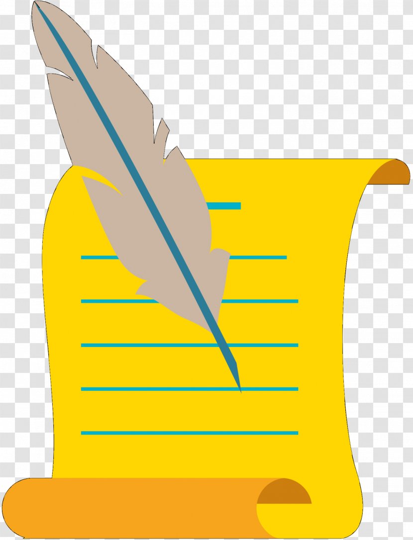 Clip Art Product Design Line - Writing Implement - Yellow Transparent PNG