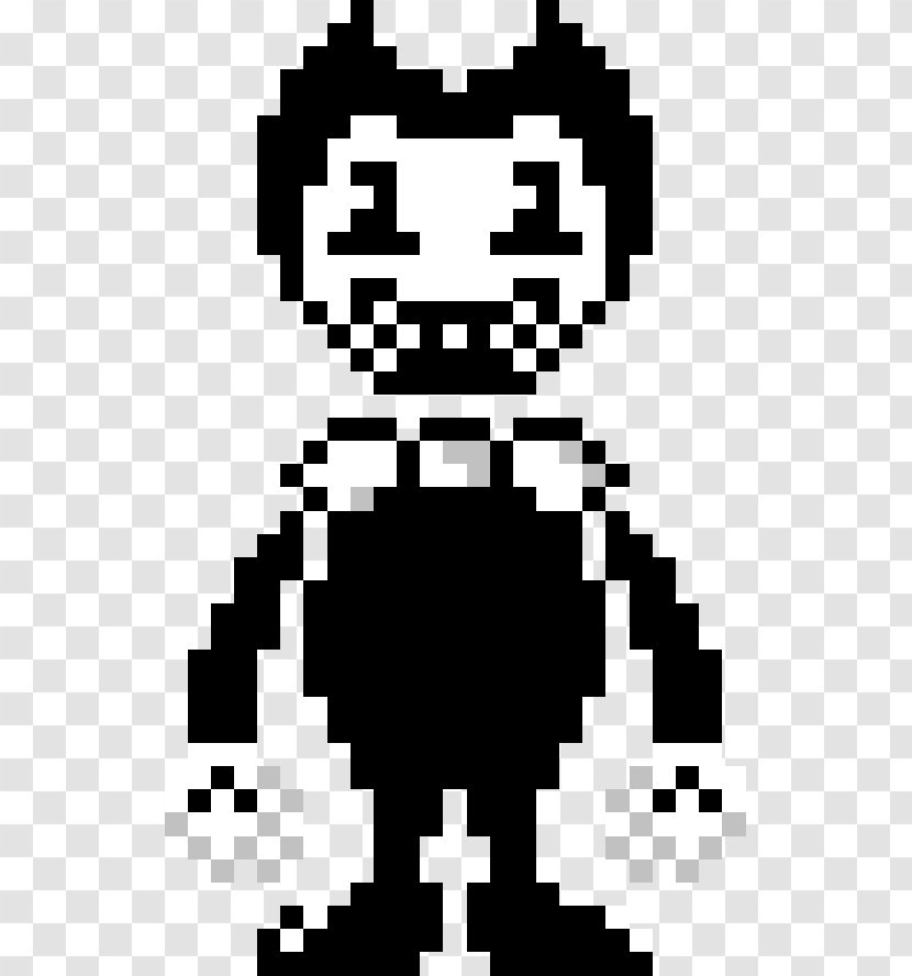 Bendy And The Ink Machine Pixel Art DeviantArt - Black White - Batim Transparent PNG