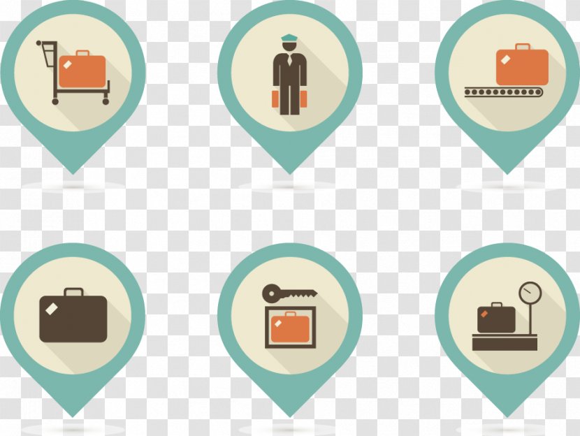 Airport Euclidean Vector Baggage - Organization - Vintage Icons Transparent PNG