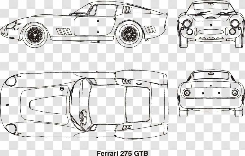 Car Door Ferrari 275 Sketch - 166 Transparent PNG