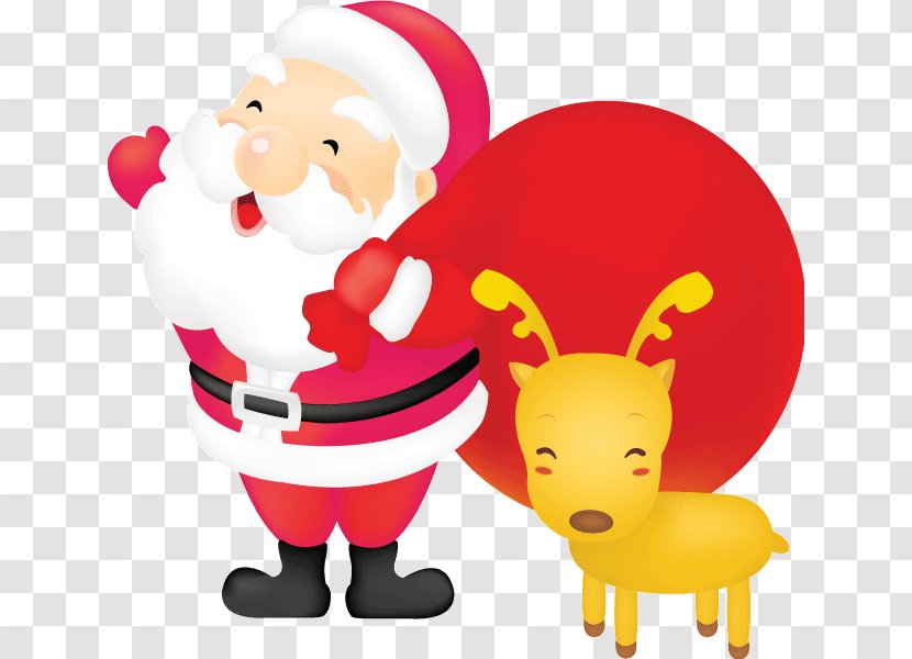 Santa Claus Christmas Reindeer - Deer Transparent PNG