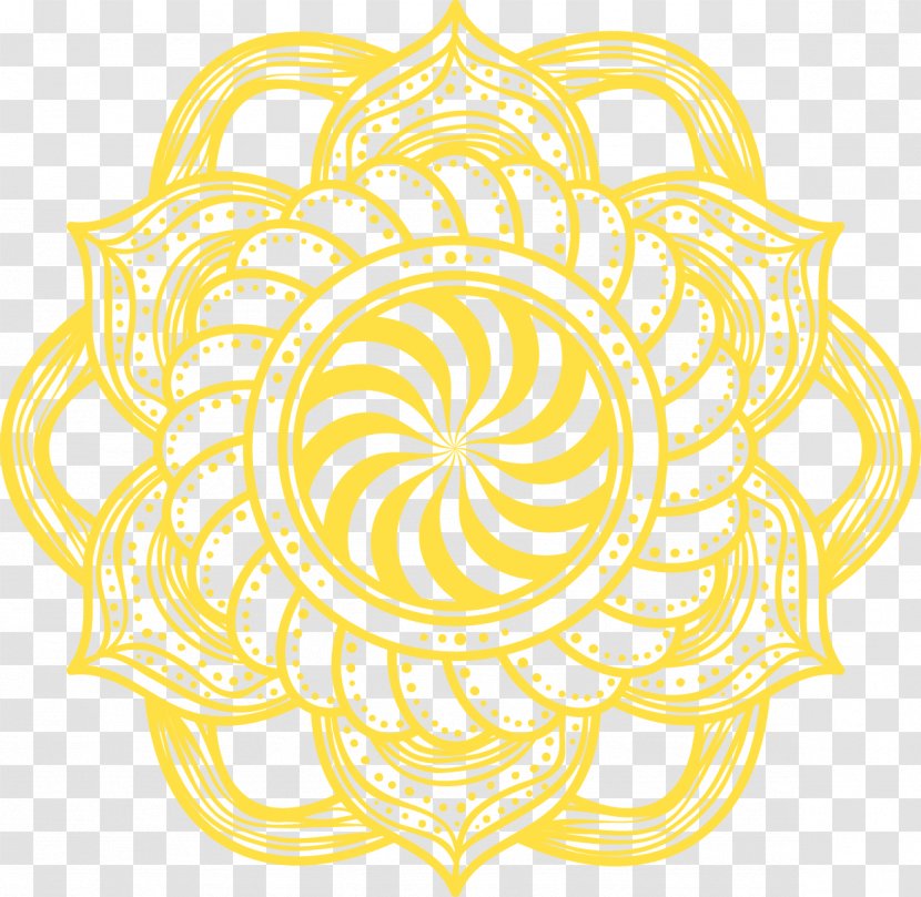 Mandala Yellow Flowers - Flower Transparent PNG