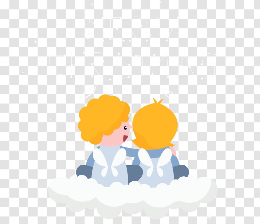 Cute Little Angel - Love - Yellow Transparent PNG