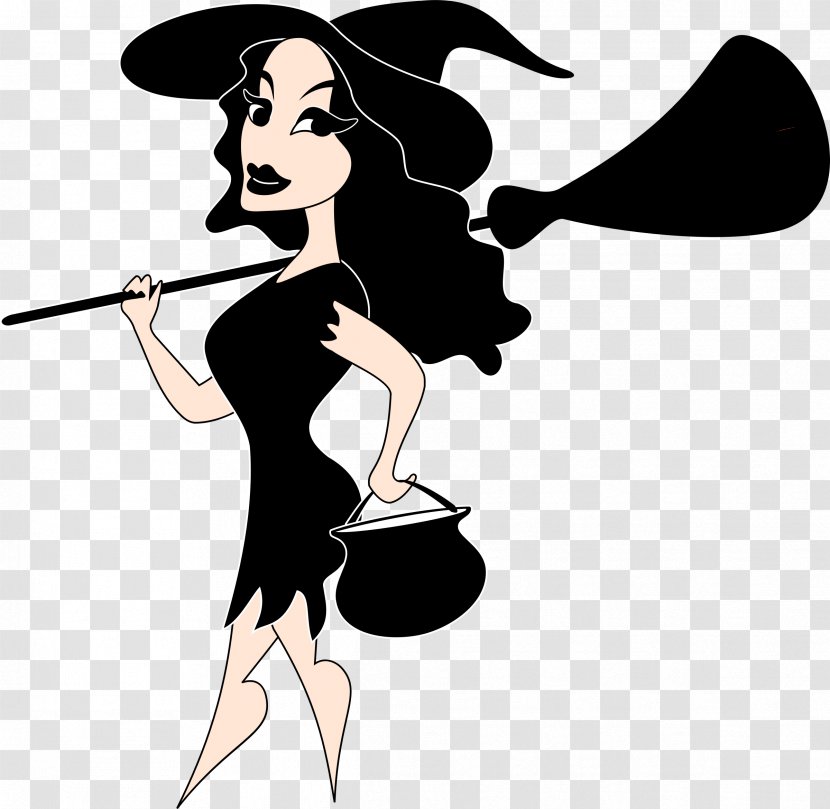 Witchcraft Clip Art - Black Hair - Witch Transparent PNG