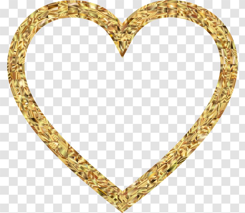 Gold Heart Clip Art - Golden Transparent PNG