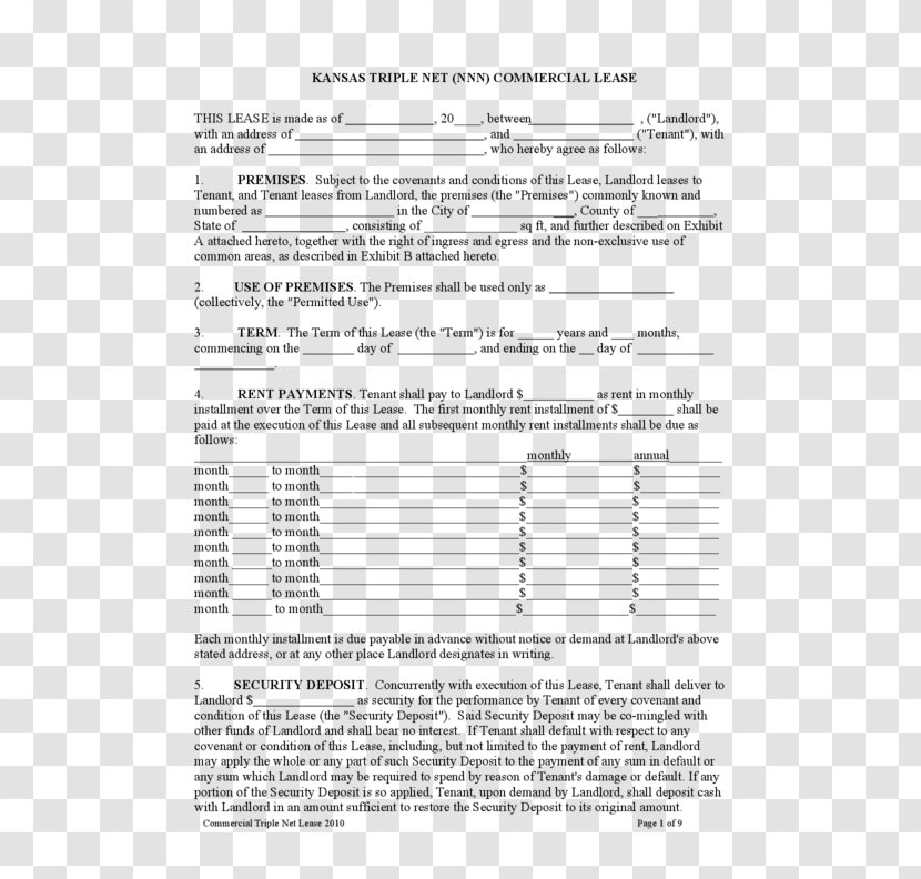 Document Rental Agreement Contract Lease Renting - Landlord - Nian Gao Transparent PNG