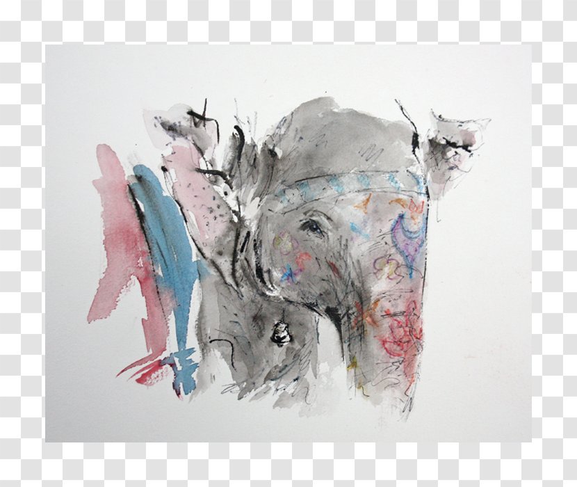 Watercolor Painting Indian Elephant Drawing - Elephantidae Transparent PNG