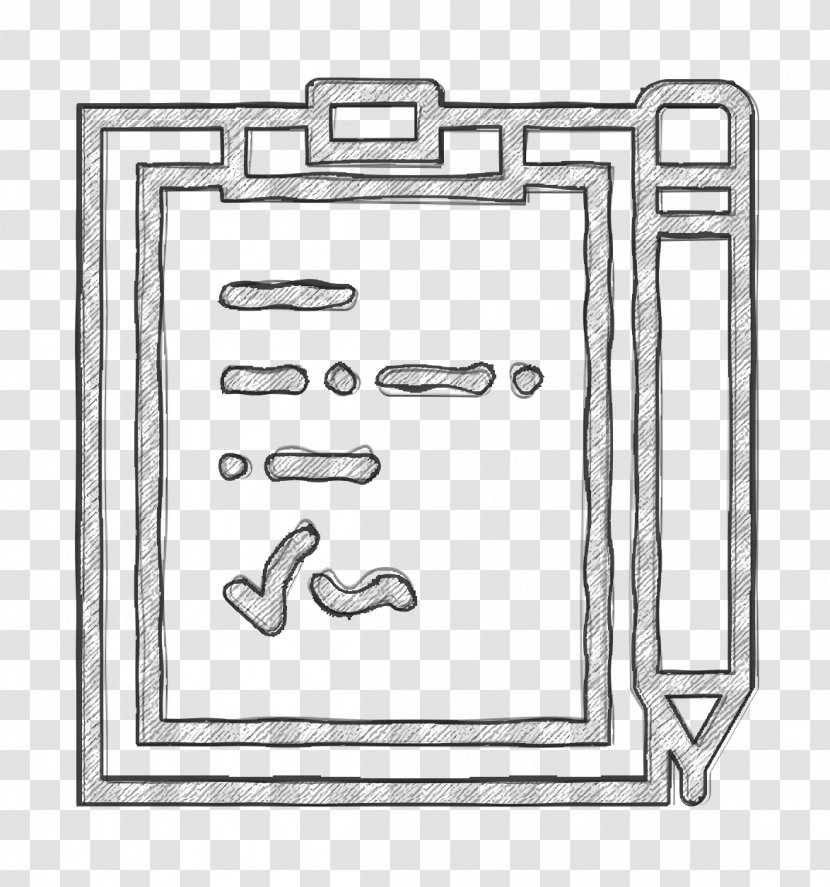 Essential Set Icon Notepad Note - Rectangle - Line Art Transparent PNG