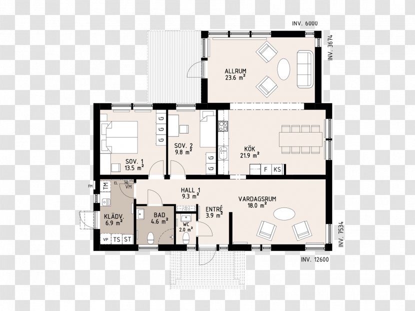 Floor Plan Älmhult House Villa Kitchen - Bedroom Transparent PNG