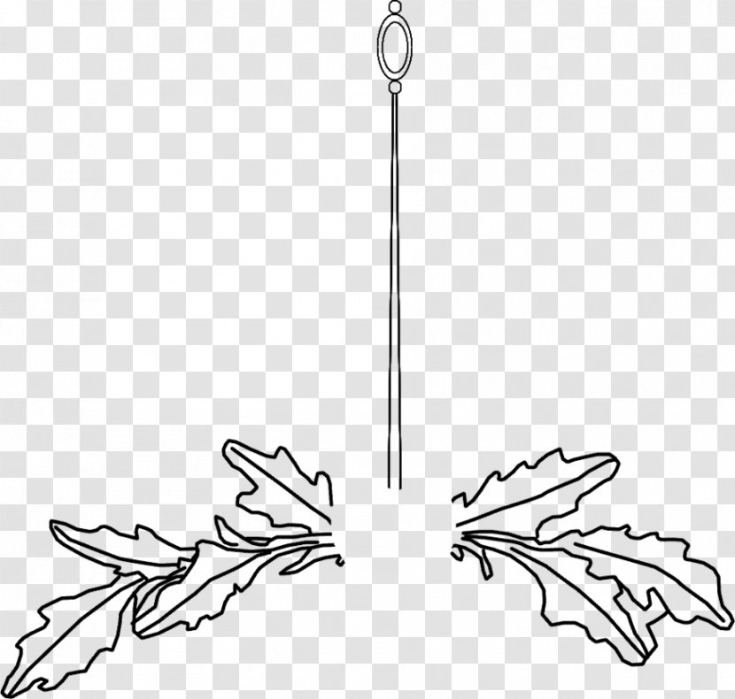 Twig Line Art Body Jewellery Angle - Plant - Oak Wreath Transparent PNG