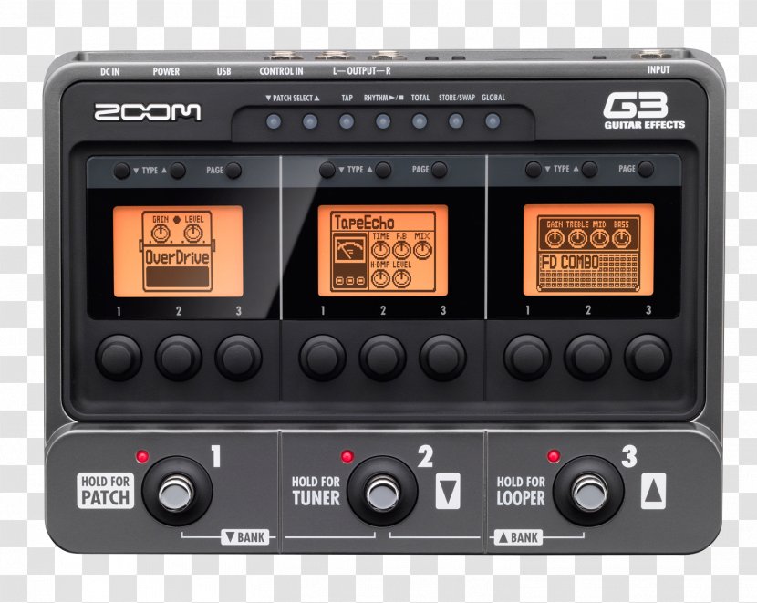 Effects Processors & Pedals Zoom Corporation Pedalboard Guitar Expression Pedal - Drum Machine - H5 Interface Transparent PNG