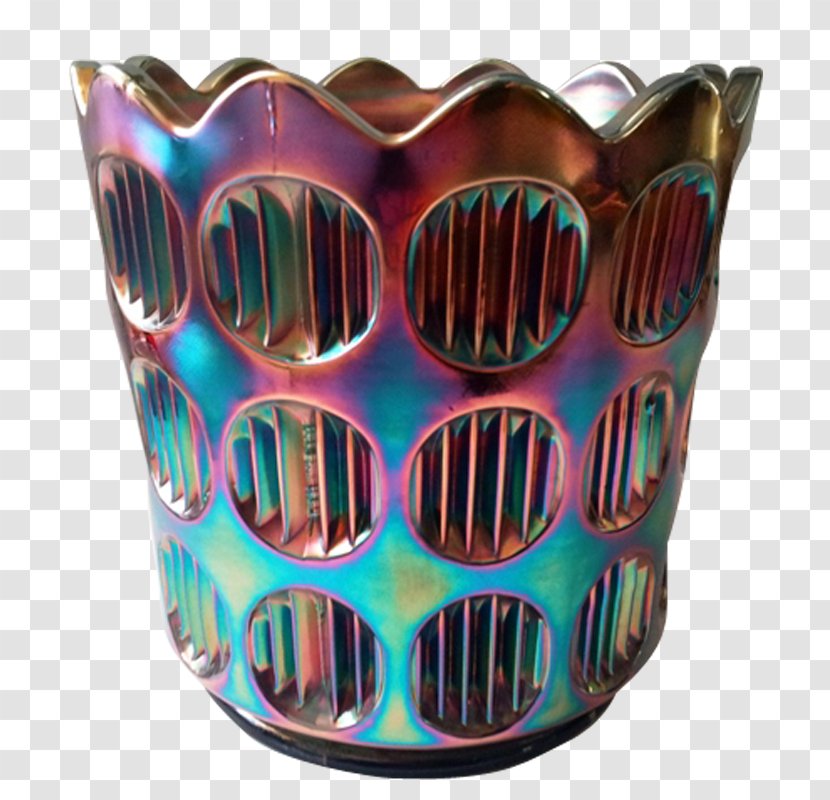 Fenton Carnival Glass Vase Rib - Heart Transparent PNG