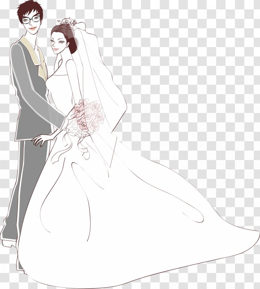 Bridegroom Wedding Romance - Watercolor - Romantic Transparent PNG