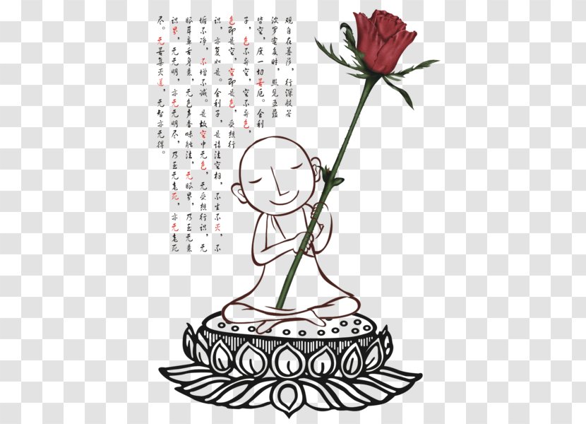 Floral Design Beach Rose Clip Art - Buddha Holding Roses Transparent PNG