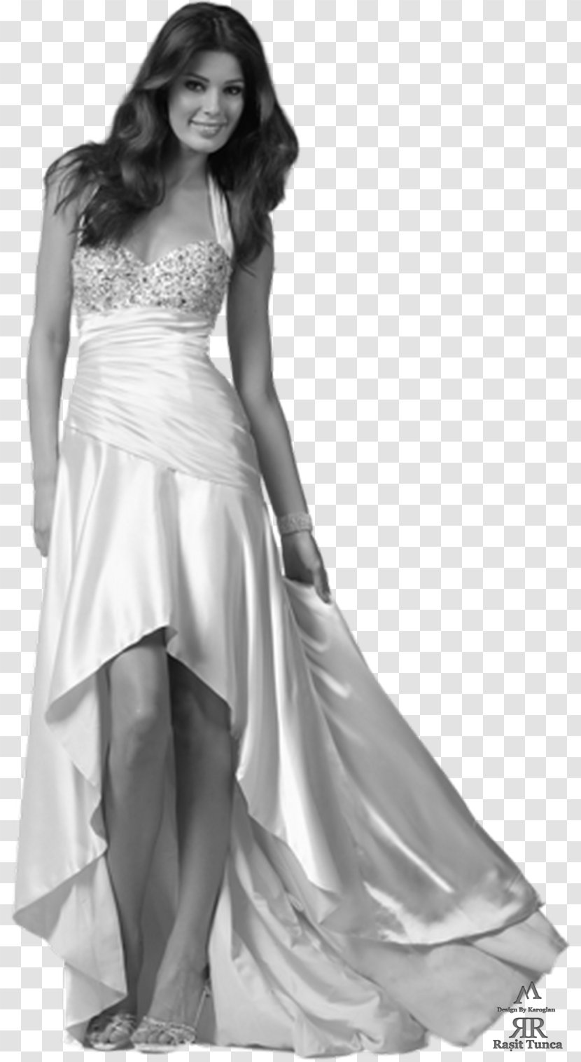 Wedding Dress Halterneck Gown - Silhouette Transparent PNG