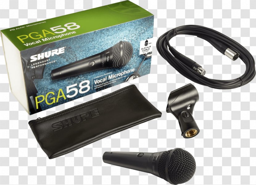 Microphone Shure SM58 XLR Connector PGA58 Transparent PNG