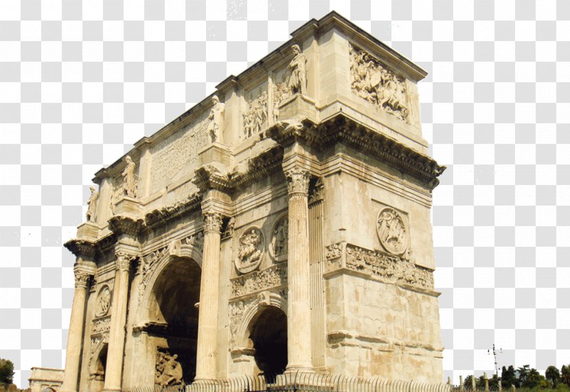 Arch Of Constantine Colosseum Roman Forum Piazza Venezia Triumphal - Paris Landmark Arc De Triomphe Transparent PNG