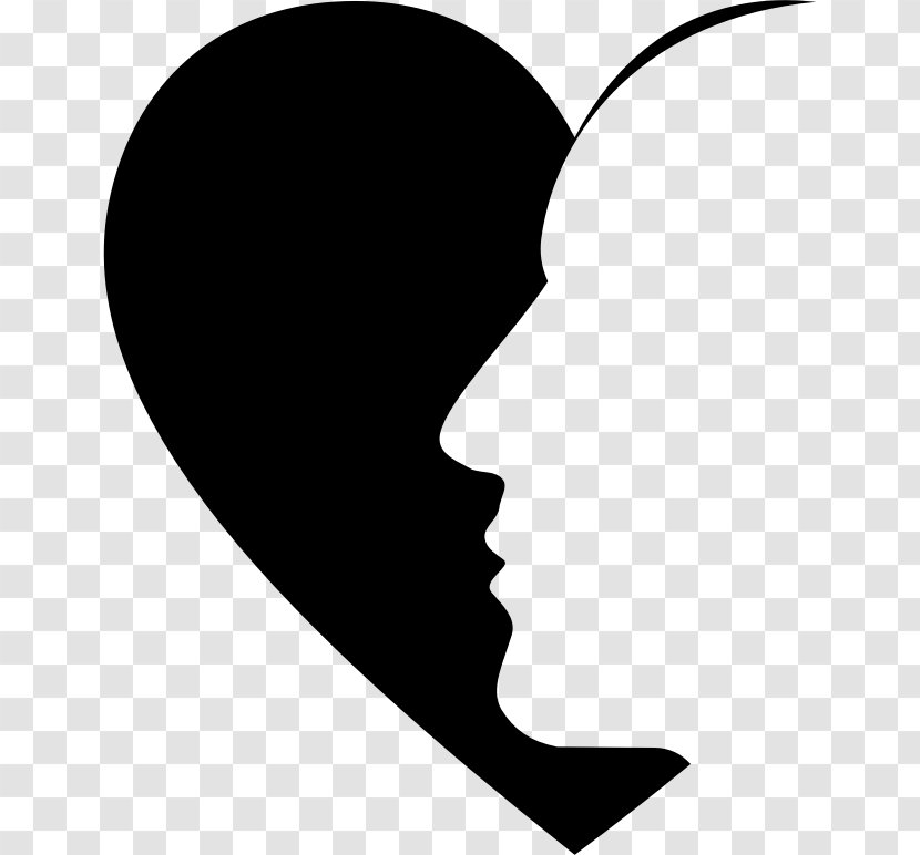 Heart Clip Art - Monochrome - Black Head Transparent PNG