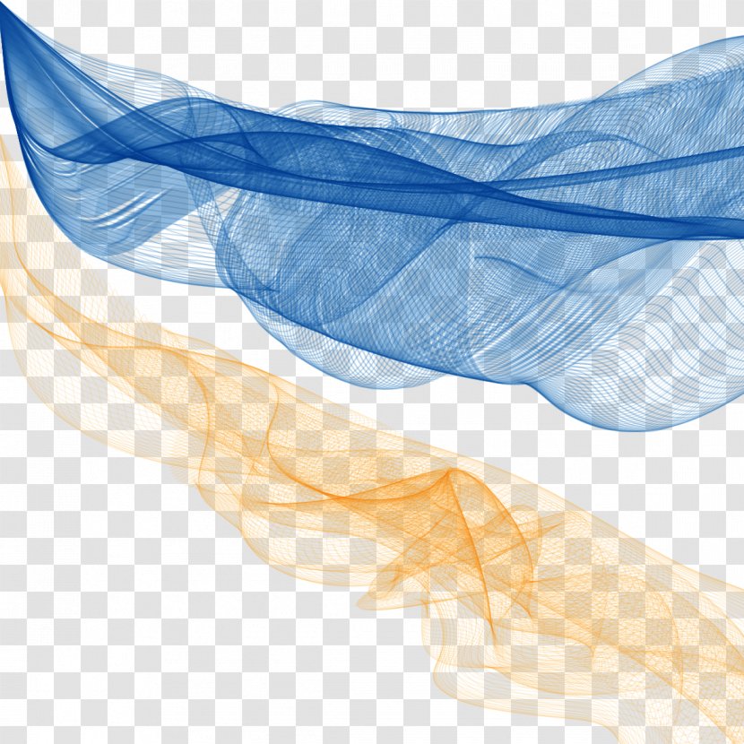Line Blue Curve Pattern - Coreldraw - Vector Decorative Wavy Transparent PNG