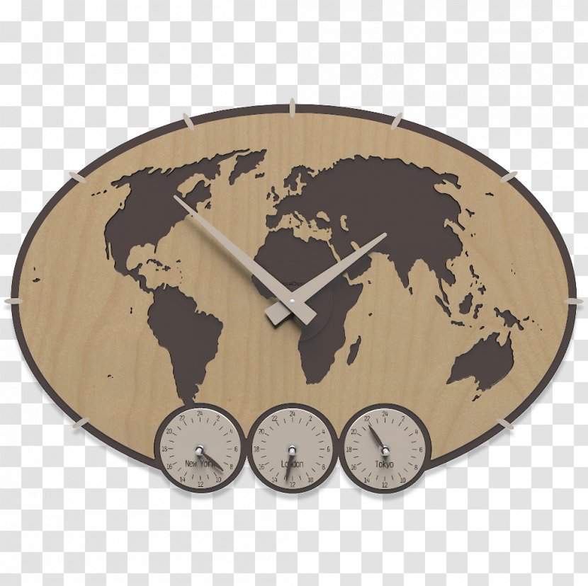 World Map Projection - Wooden Tag Transparent PNG