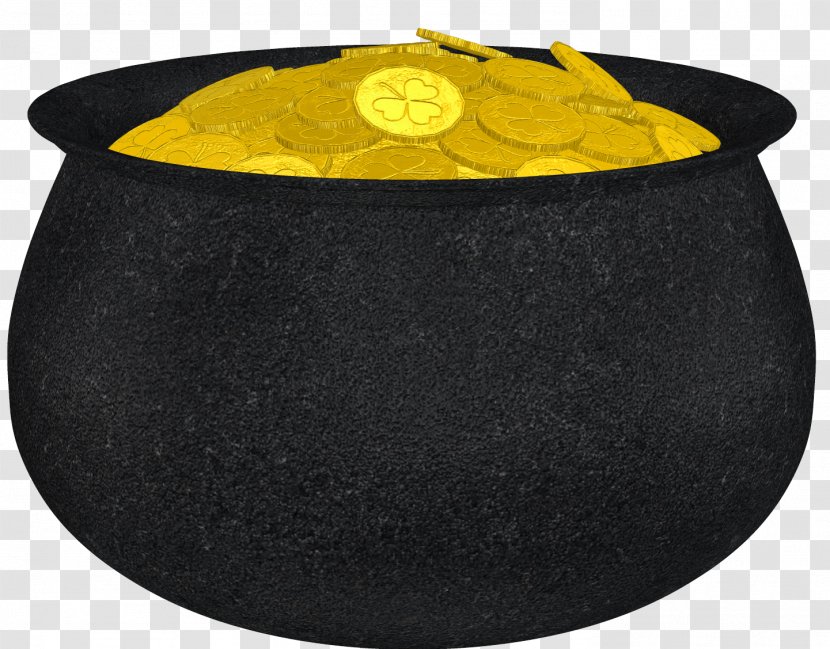 Gold Saint Patrick's Day Shamrock Clip Art - Leprechaun - Coins Picture Transparent PNG