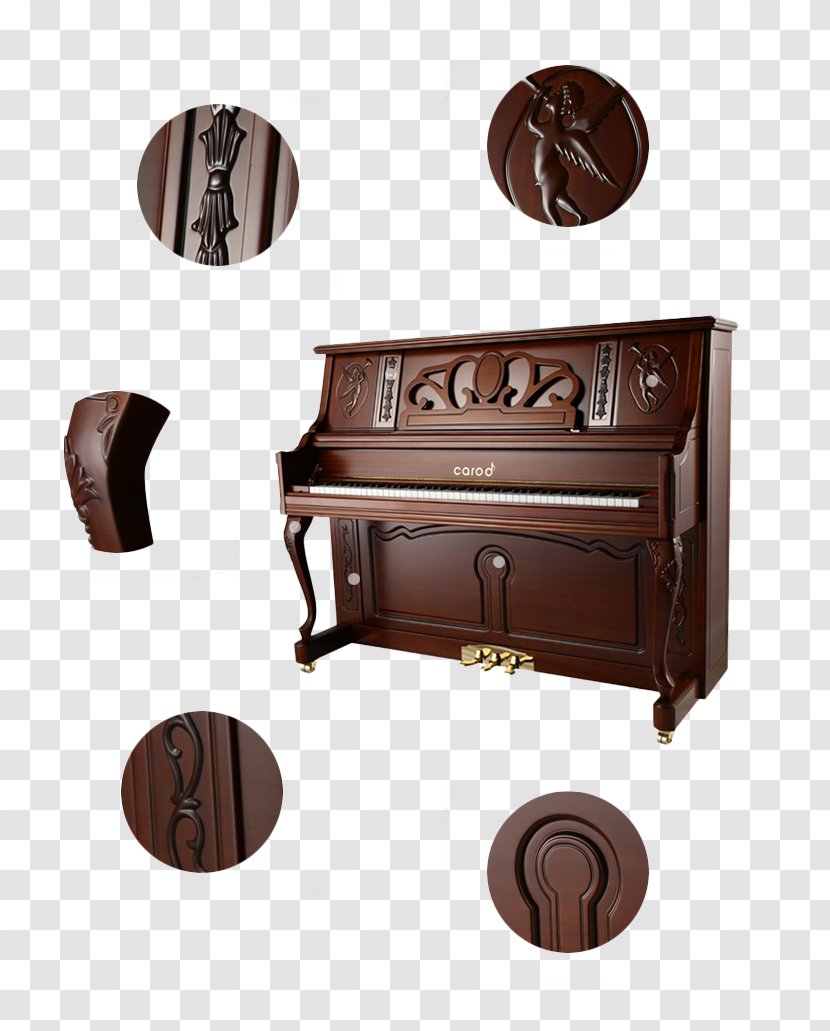 Grand Piano Musical Keyboard Instrument - Cartoon - CAROD Kharod New High-end Detail View Of The Upright Transparent PNG