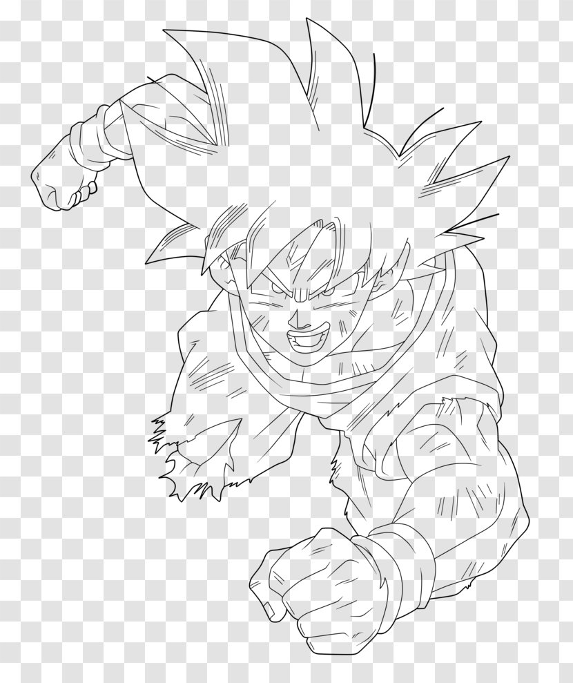 Goku Frieza Super Saiyan Drawing Sketch - Frame Transparent PNG