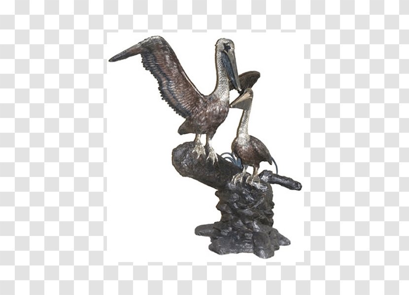 Bronze Sculpture Pelican Statue - Figurine - Garden Fountain Transparent PNG
