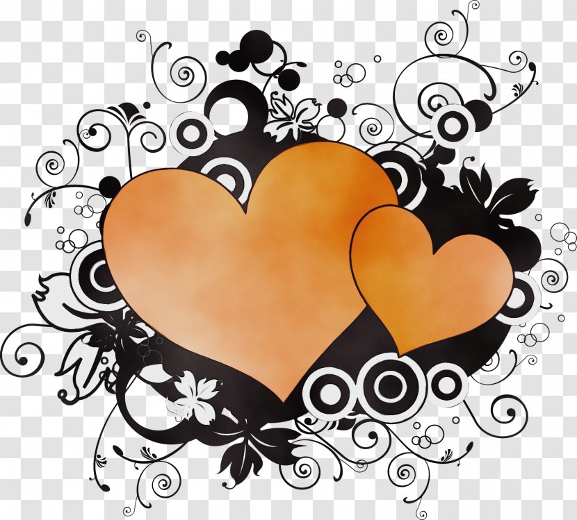 Heart Love Plant - Wet Ink Transparent PNG