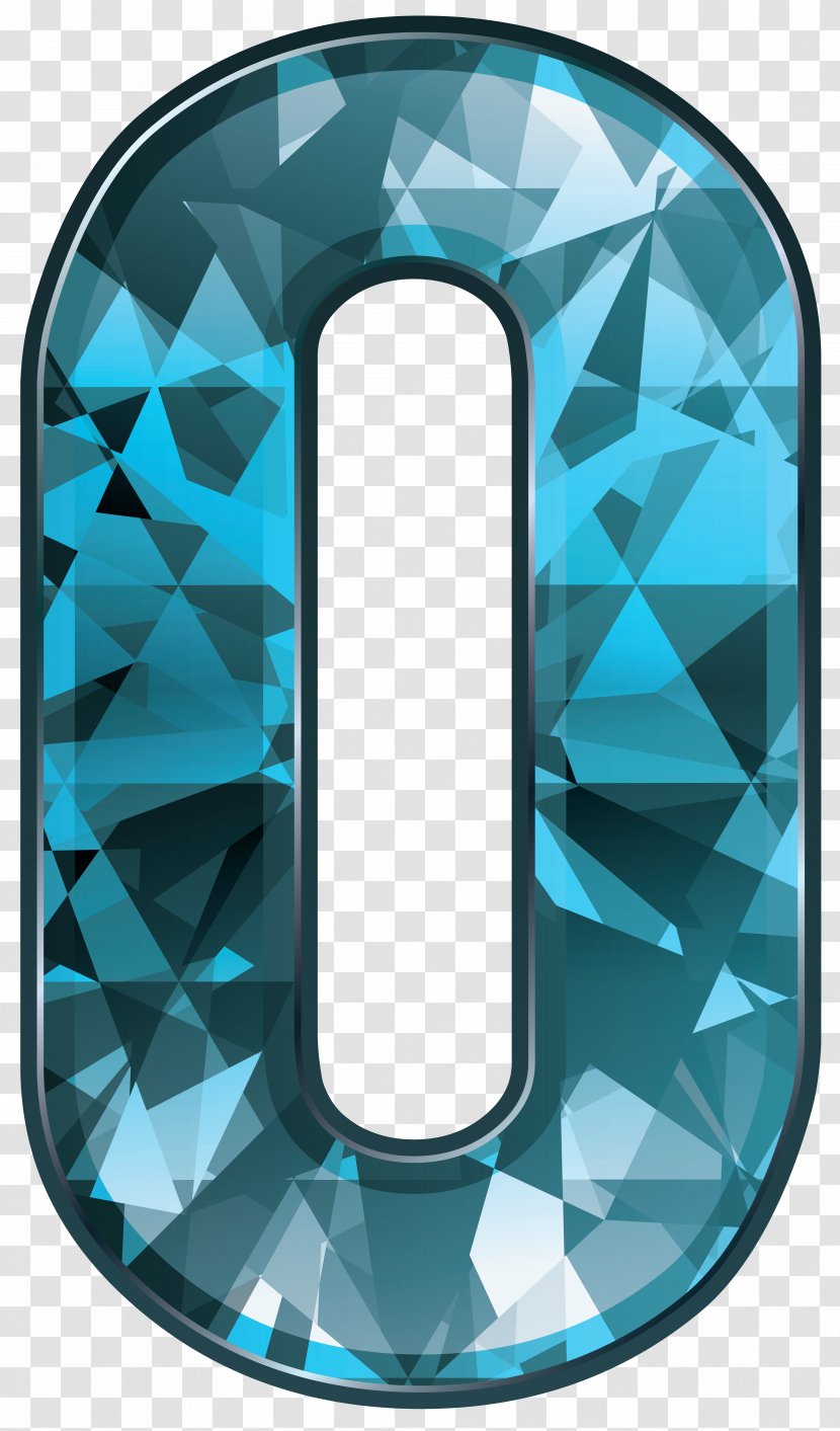 Number Blue Clip Art - Crystal Zero Clipart Image Transparent PNG