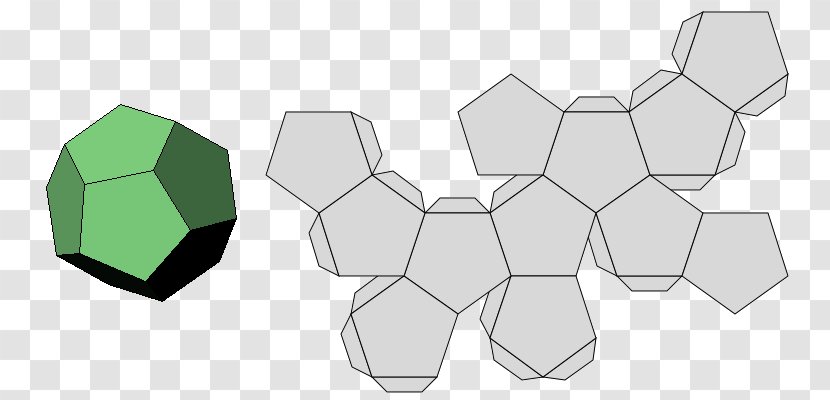 Polyhedron Net Dodecahedron Geometry - Material - Green Transparent PNG