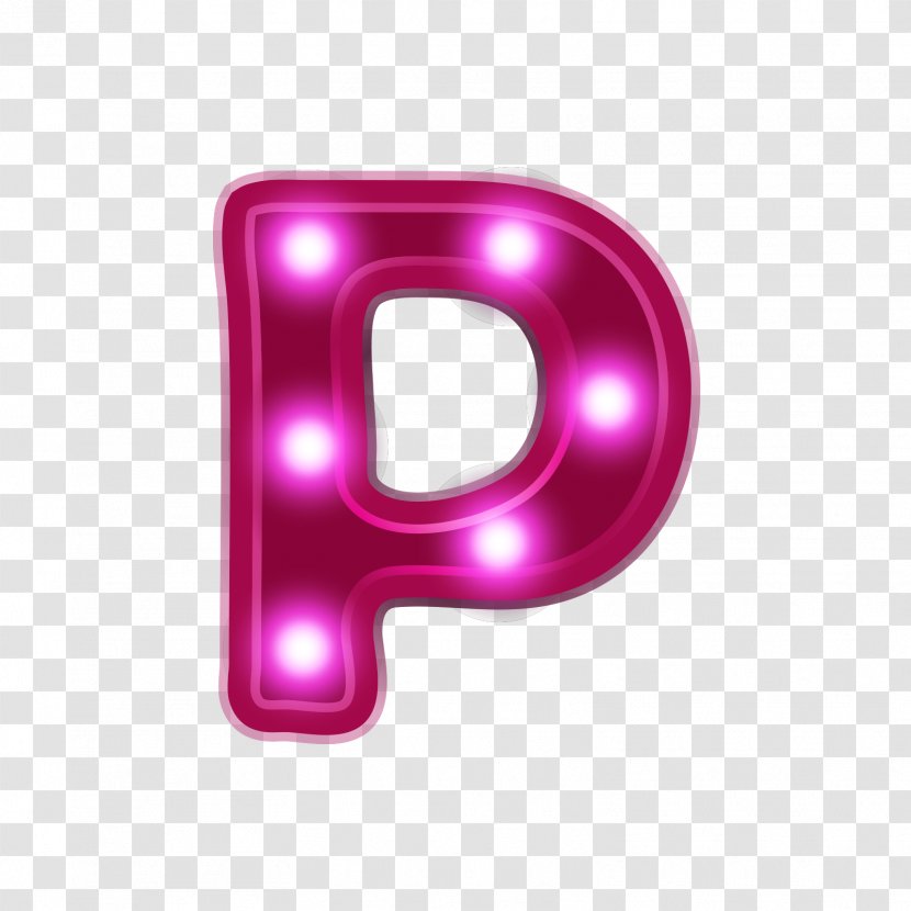 Neon Letter Font - Em - Red Alphabet P Transparent PNG
