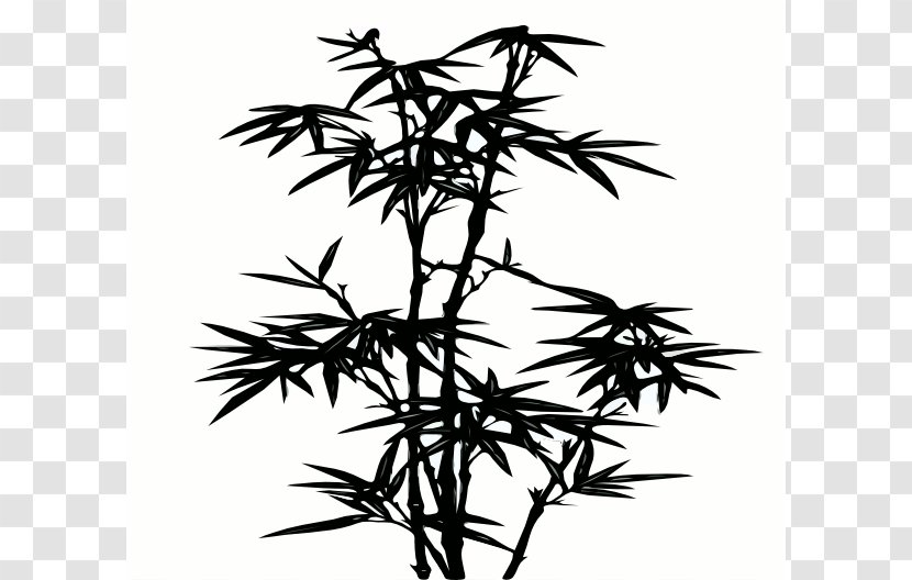 Light Bamboo Clip Art - Free Content - Black Silhouette Transparent PNG