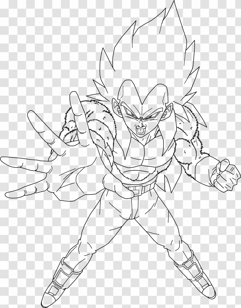 Line Art Vegeta Goku Gogeta Majin Buu - Flower Transparent PNG