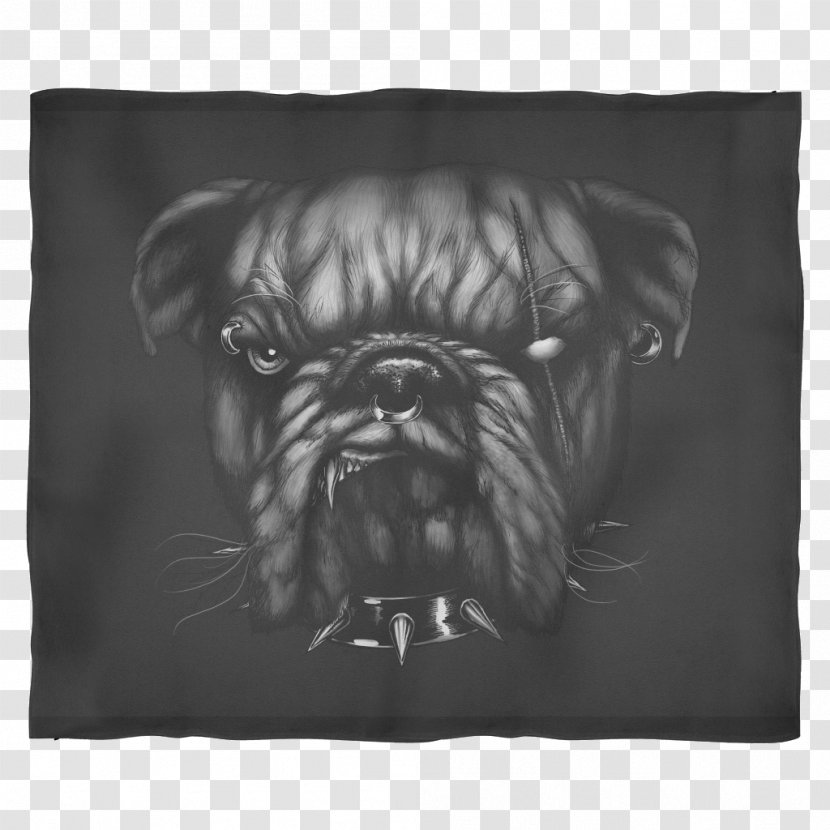 Pug Dog Breed Pillow Cushion Drawing - Black Transparent PNG