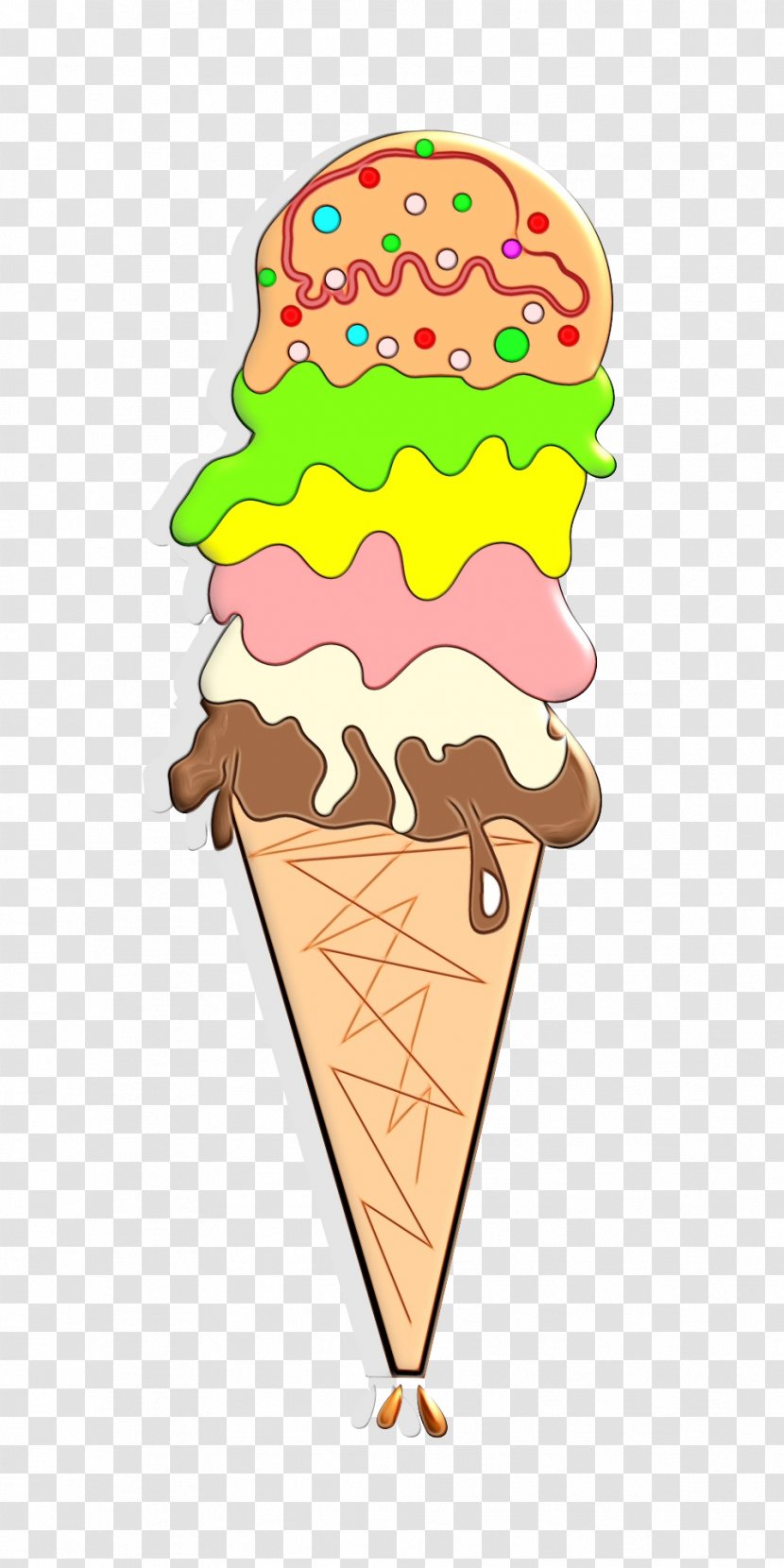 Ice Cream Cones Clip Art Illustration - Cone Transparent PNG