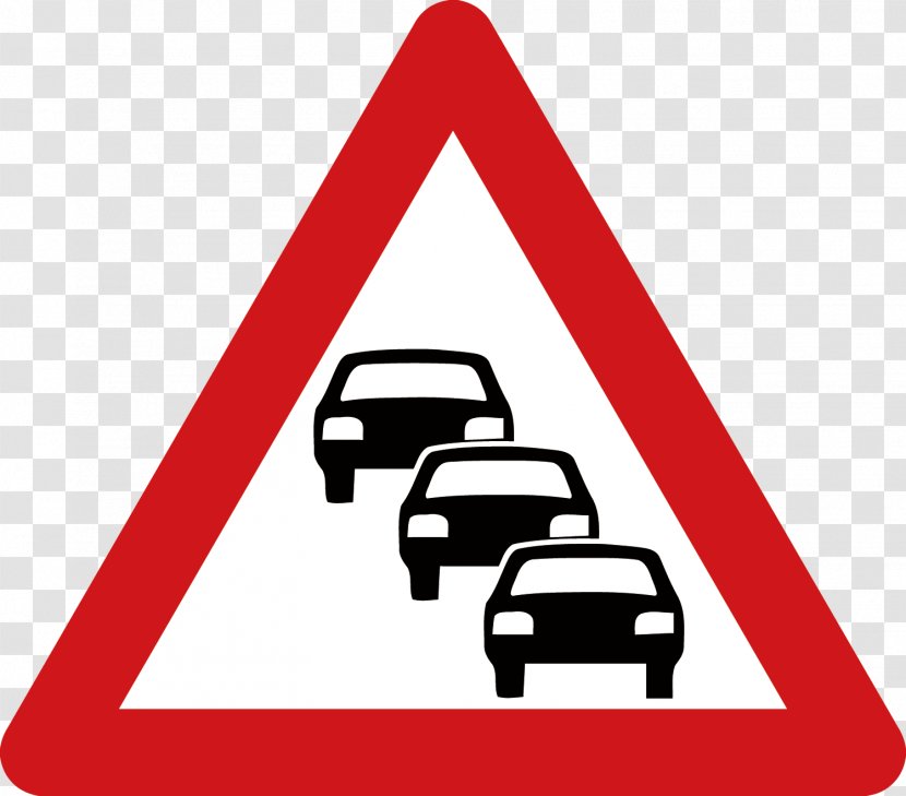 Traffic Sign Clip Art - Text - Vector Attention In Front Of The Vehicle Queue Transparent PNG