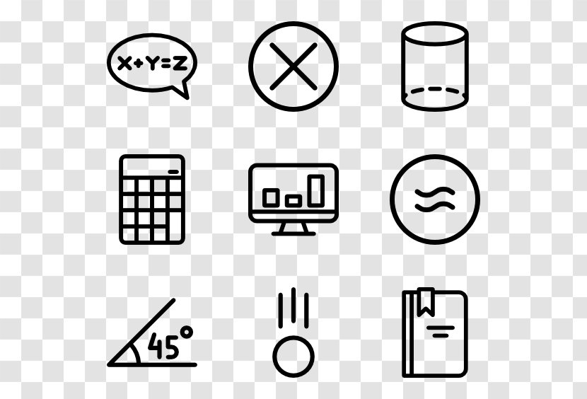 Mathematics - Black And White - Text Transparent PNG