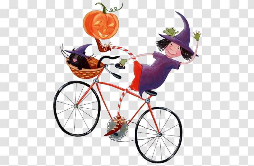 Halloween Message Boszorkxe1ny Orkut - The Witch Riding A Bike Transparent PNG