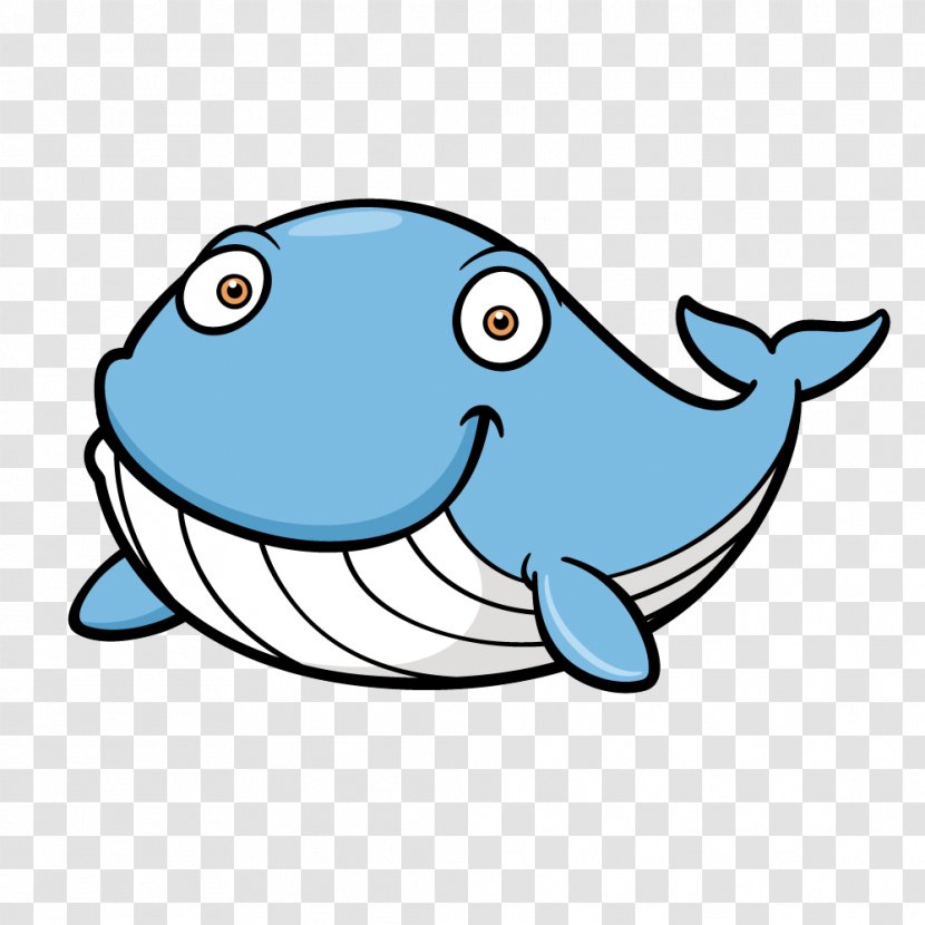 Blue Whale Clip Art - Marine Mammal - Cute Vector Transparent PNG