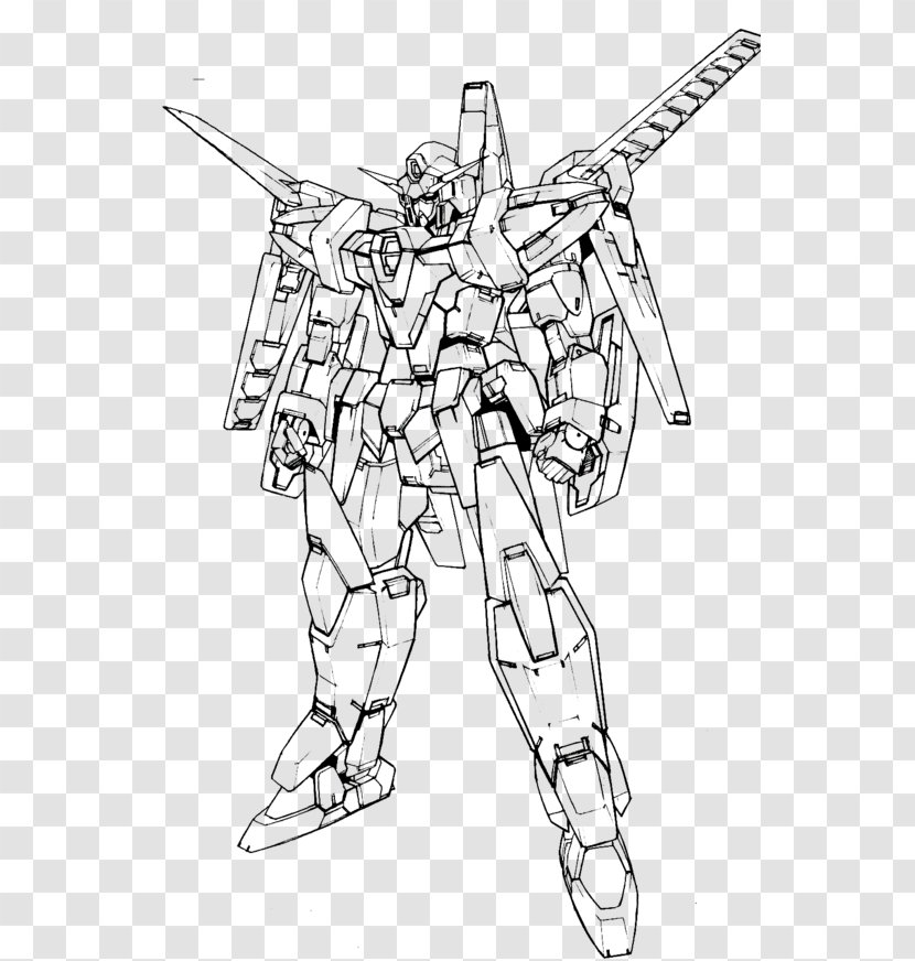 Drawing Line Art Gundam Villain - Arm Transparent PNG