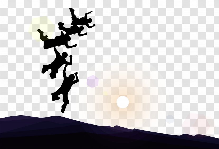 Parachuting Clip Art - Sunset - Creative Parachute Transparent PNG