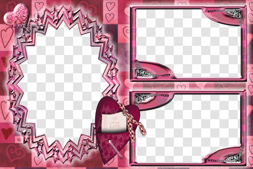 Picture Frame Pink - Flower - Border Transparent PNG