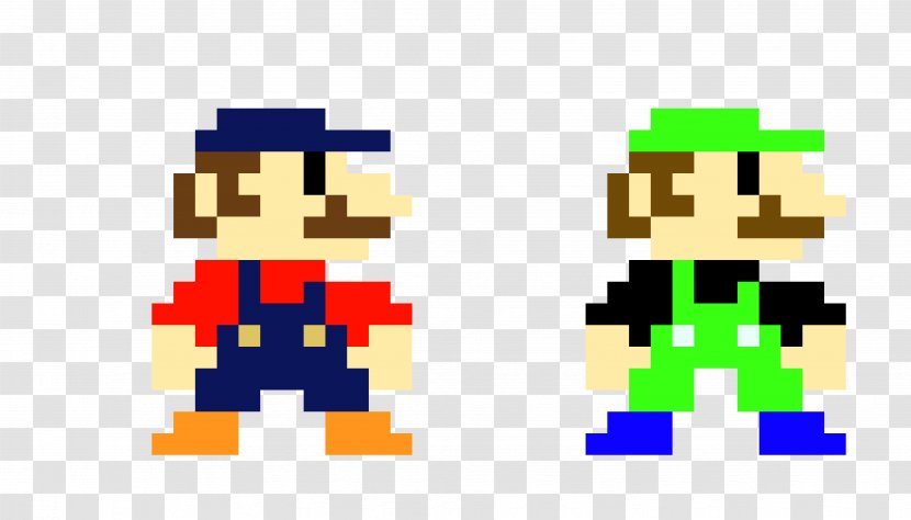 Super Mario Bros. Luigi Pixel Art - Bit - Bros Transparent PNG