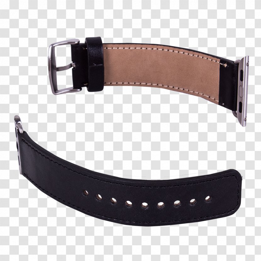 Belt Watch Strap Leather - Black Transparent PNG