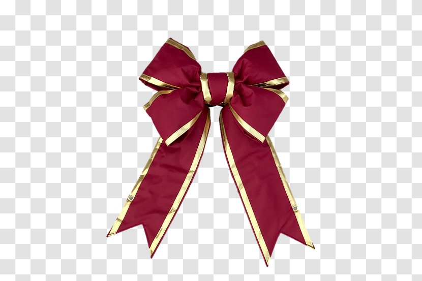 Burgundy Red Christmas Day Decoration Ribbon - Gift - Golden Bow Transparent PNG