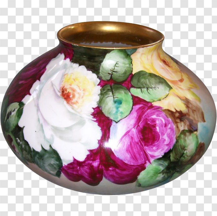 Tableware Ceramic Vase Porcelain Flowerpot - Artifact - Leaves Hand-painted Transparent PNG