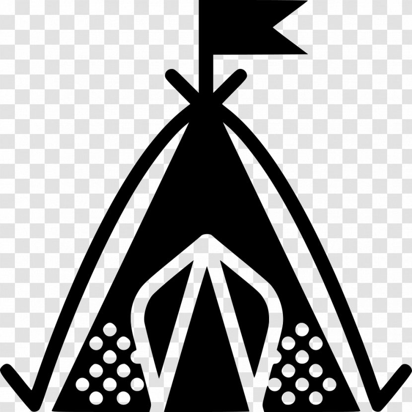 Clip Art Camping Campsite Tent Outdoor Recreation - Black And White Transparent PNG