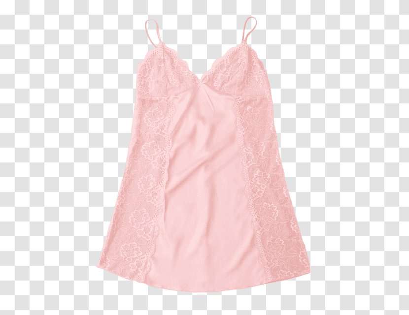 Satin Sleeve Nightwear Pink M Dress - White - Silk Babydoll Transparent PNG