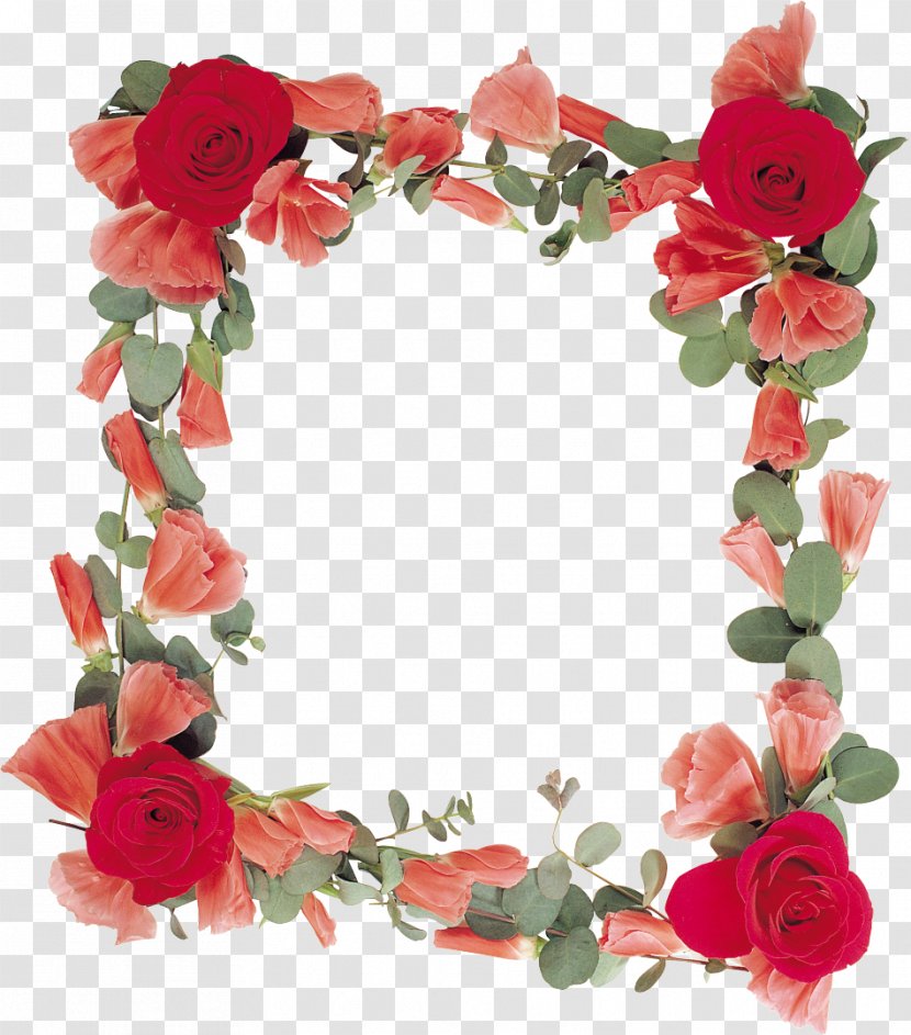 Garden Roses Flower Picture Frames - Wreath - Rose Border Transparent PNG